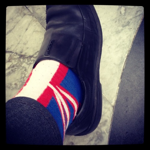 Socks worn on 2014-04-04 — Protest Redcoats at Citigroup Center